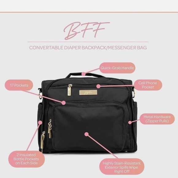 JUJUBE BFF DIAPER BAG IN BLACK (Ju-ju-be) - Picture 2 of 5